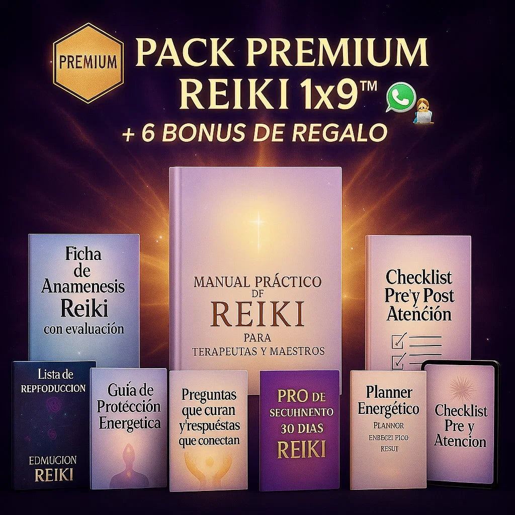 (PACK PREMIUM) 3X1 Ebooks + 6 BONOS DE REGALO - 💜Manal de aplicación Reiki