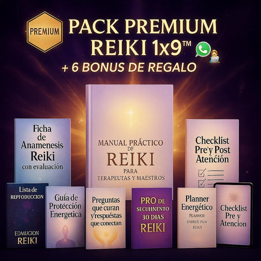 (PACK PREMIUM) 3X1 Ebooks + 6 BONOS DE REGALO - 💜Manal de aplicación Reiki